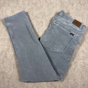 Faherty Stretch Terry 5 Pocket Pants Mens 38x30 Slate Gray Straight Leg Casual